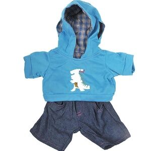 Dinosaur Hoodie Jeans Teddy Bear Clothes Outfit Fits Most 14" - 18" Bears NEW